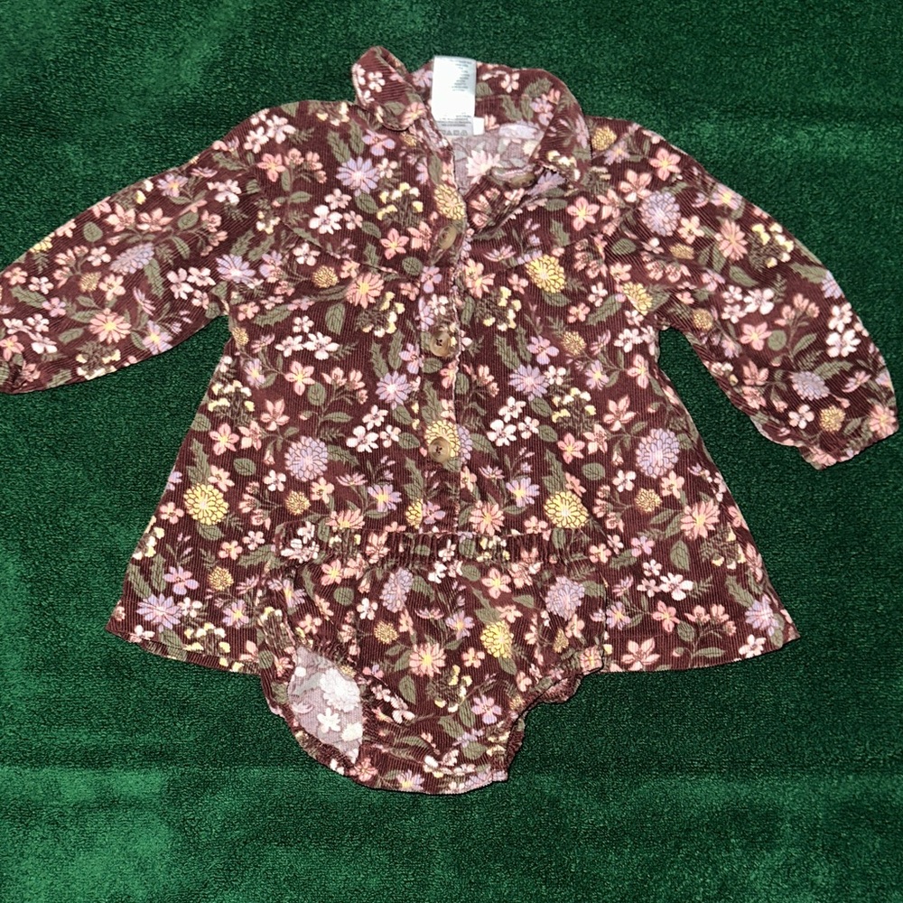 Daisy Fuentes Floral Baby Outfit in Brown and Pink